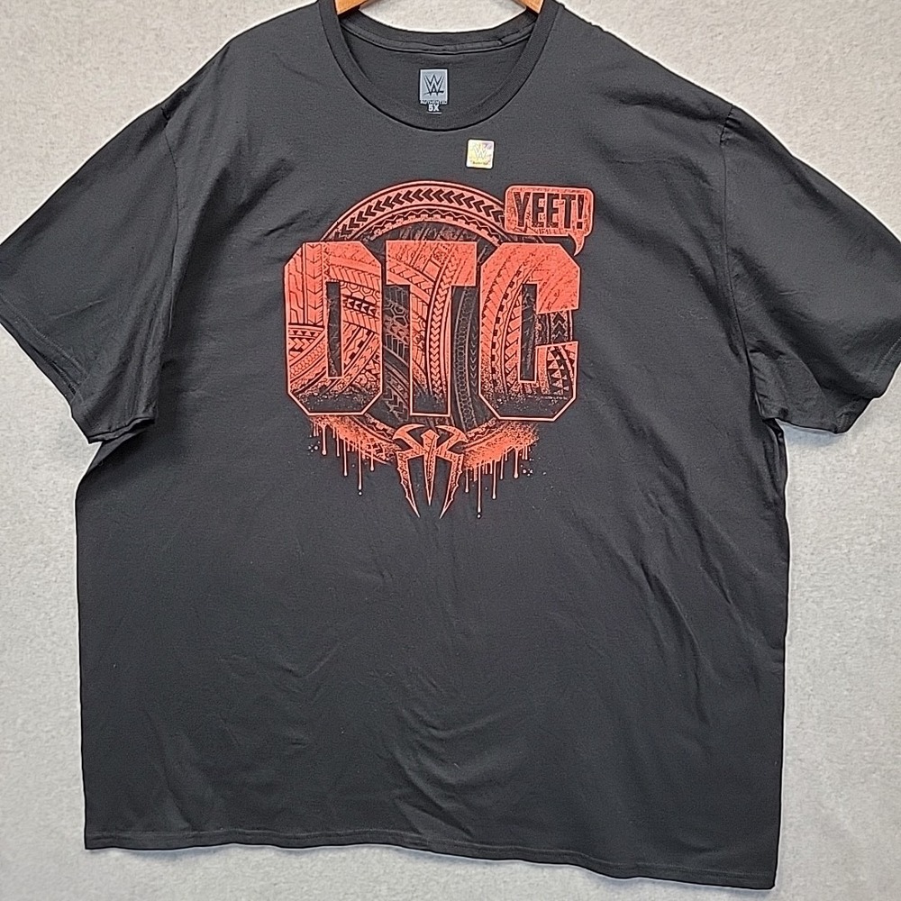 WWE Roman Reigns OTC YEET T-SHIRT SIZE 5X All Cotton Black Red Graphic‎ Art Tee